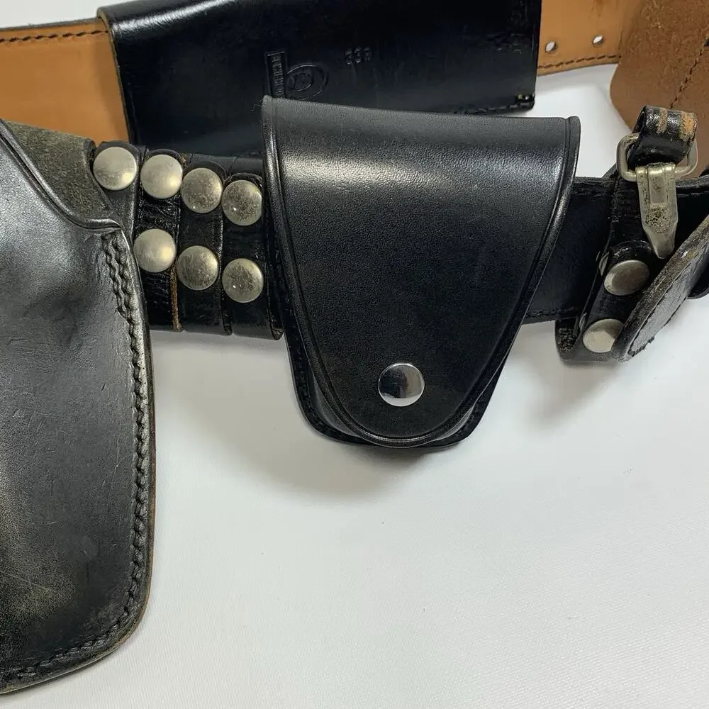 Triple K Mixson 71 Leather Duty Belt Size 36 Black w/ Accessories